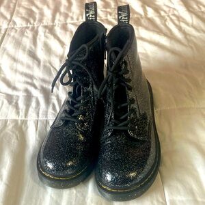 Doc Martens black glitter 1460 side zip Junior size 36